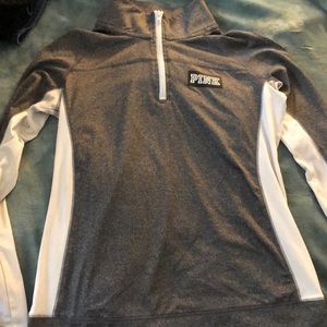 PINK Grey 1/4 Zip Sweatshirt